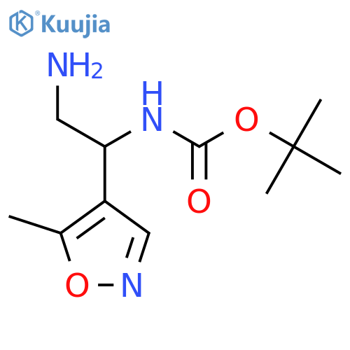 tert-butyl N-2-amino-1-(5-methyl-1,2-oxazol-4-yl)ethylcarbamate structure