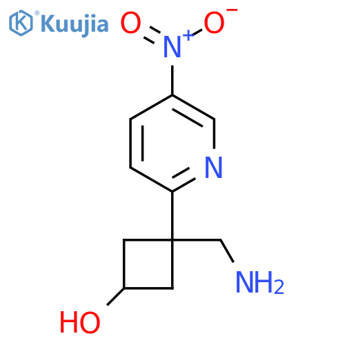 3-(aminomethyl)-3-(5-nitropyridin-2-yl)cyclobutan-1-ol structure