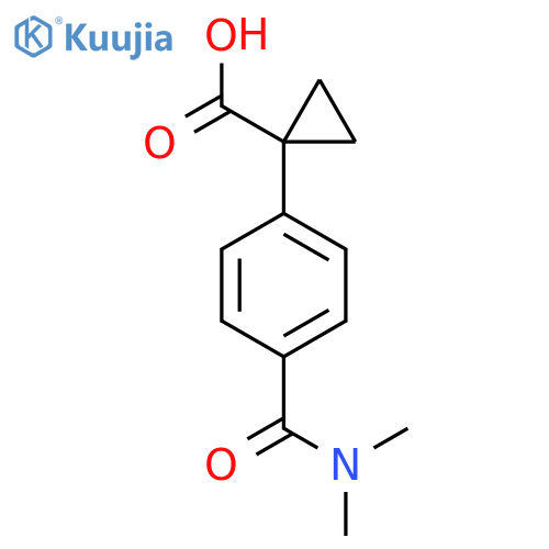 1-4-(dimethylcarbamoyl)phenylcyclopropane-1-carboxylic acid structure