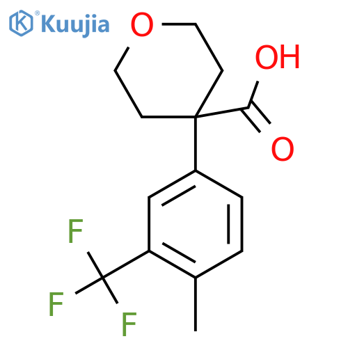 4-4-methyl-3-(trifluoromethyl)phenyloxane-4-carboxylic acid structure