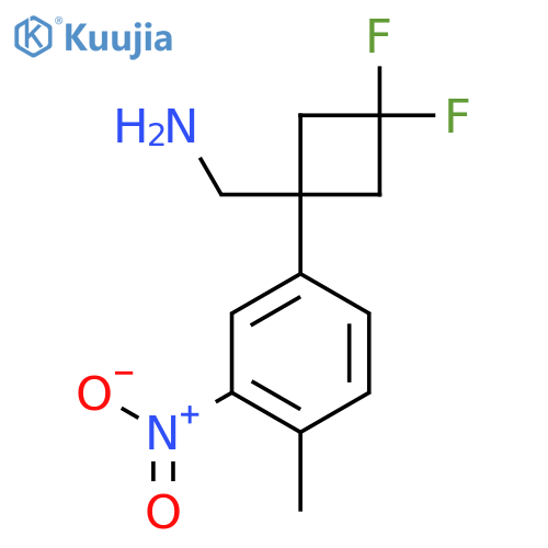 3,3-difluoro-1-(4-methyl-3-nitrophenyl)cyclobutylmethanamine structure