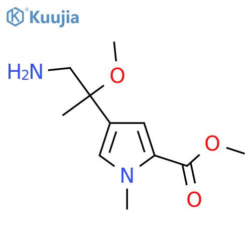 methyl 4-(1-amino-2-methoxypropan-2-yl)-1-methyl-1H-pyrrole-2-carboxylate structure