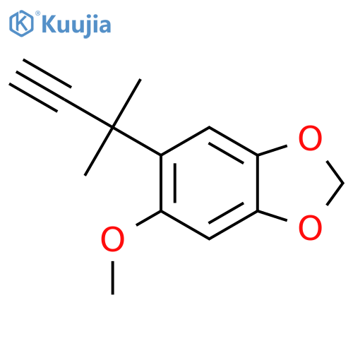 5-methoxy-6-(2-methylbut-3-yn-2-yl)-1,3-dioxaindane structure