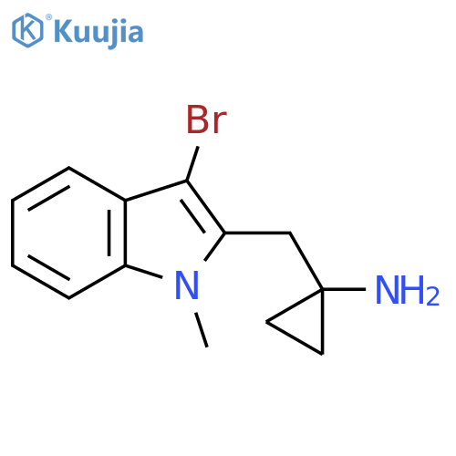 1-(3-bromo-1-methyl-1H-indol-2-yl)methylcyclopropan-1-amine structure
