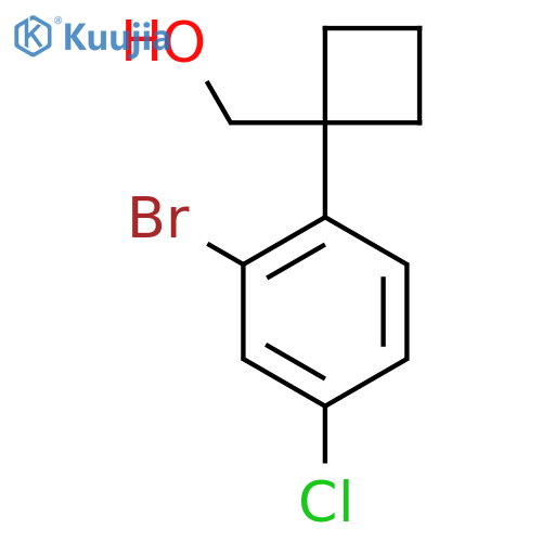 1-(2-bromo-4-chlorophenyl)cyclobutylmethanol structure