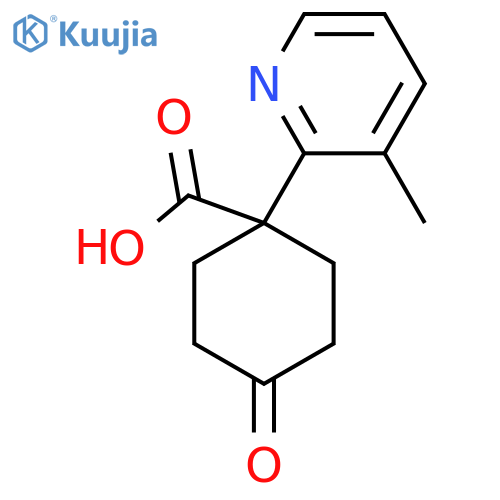 1-(3-methylpyridin-2-yl)-4-oxocyclohexane-1-carboxylic acid structure
