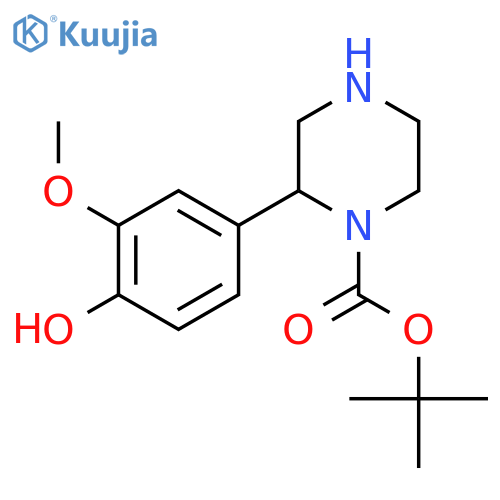 tert-butyl 2-(4-hydroxy-3-methoxyphenyl)piperazine-1-carboxylate structure