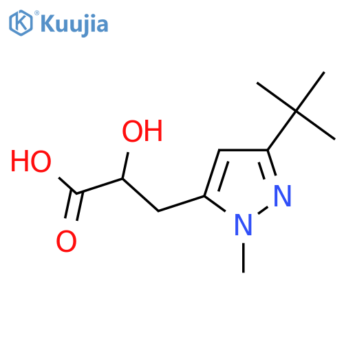 3-(3-tert-butyl-1-methyl-1H-pyrazol-5-yl)-2-hydroxypropanoic acid structure