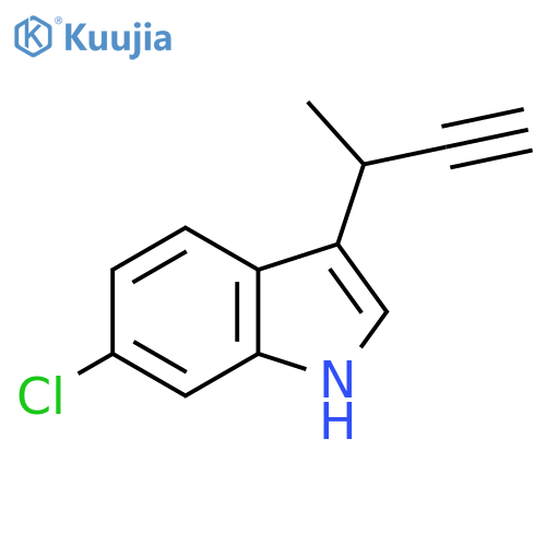 3-(but-3-yn-2-yl)-6-chloro-1H-indole structure