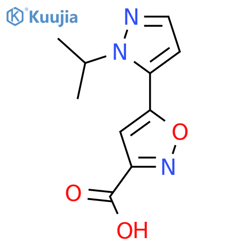 5-1-(propan-2-yl)-1H-pyrazol-5-yl-1,2-oxazole-3-carboxylic acid structure
