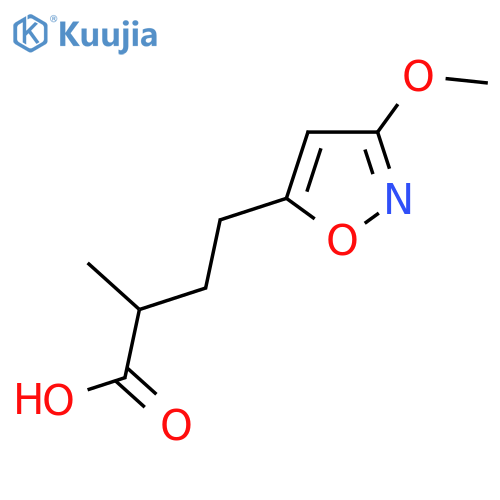 4-(3-methoxy-1,2-oxazol-5-yl)-2-methylbutanoic acid structure