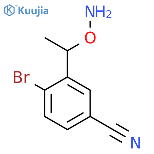 3-1-(aminooxy)ethyl-4-bromobenzonitrile structure