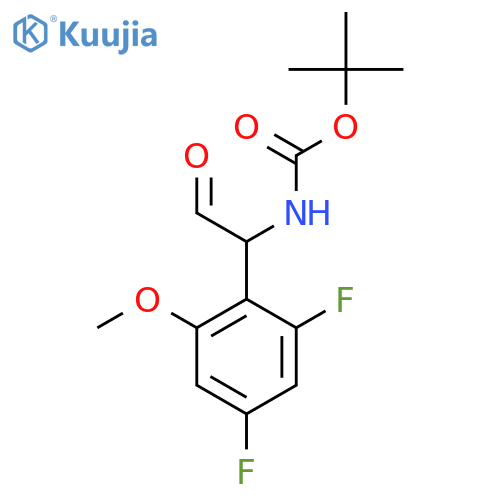 tert-butyl N-1-(2,4-difluoro-6-methoxyphenyl)-2-oxoethylcarbamate structure