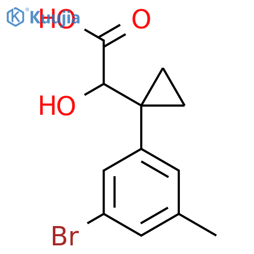2-1-(3-bromo-5-methylphenyl)cyclopropyl-2-hydroxyacetic acid structure