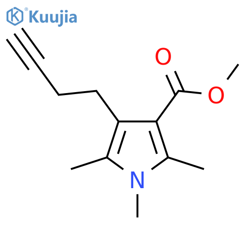 methyl 4-(but-3-yn-1-yl)-1,2,5-trimethyl-1H-pyrrole-3-carboxylate structure