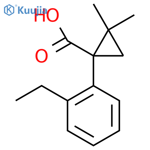 1-(2-ethylphenyl)-2,2-dimethylcyclopropane-1-carboxylic acid structure