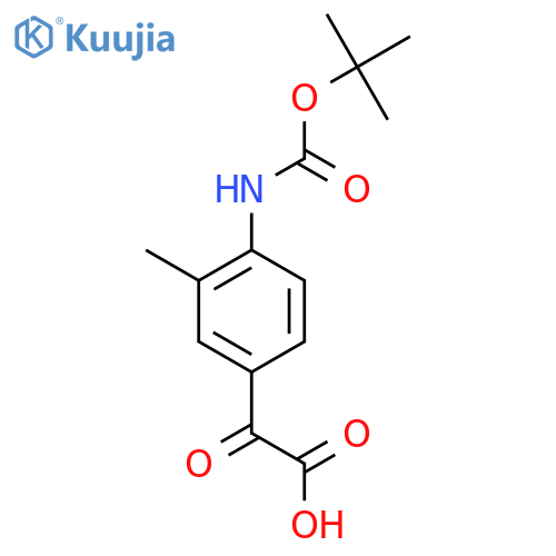 2-(4-{(tert-butoxy)carbonylamino}-3-methylphenyl)-2-oxoacetic acid structure