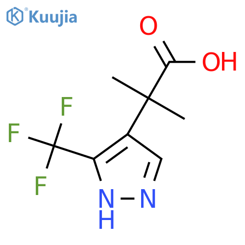 2-methyl-2-3-(trifluoromethyl)-1H-pyrazol-4-ylpropanoic acid structure