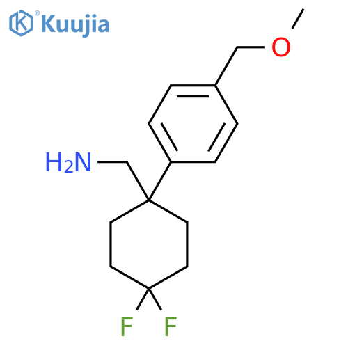 {4,4-difluoro-1-4-(methoxymethyl)phenylcyclohexyl}methanamine structure