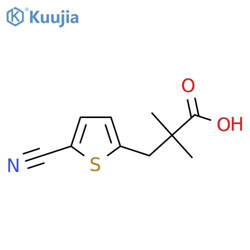 3-(5-cyanothiophen-2-yl)-2,2-dimethylpropanoic acid structure