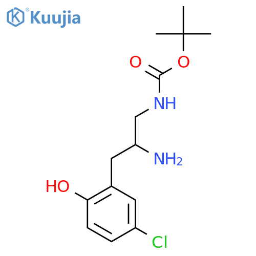 tert-butyl N-2-amino-3-(5-chloro-2-hydroxyphenyl)propylcarbamate structure