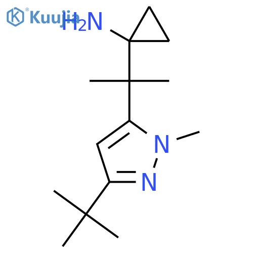 1-2-(3-tert-butyl-1-methyl-1H-pyrazol-5-yl)propan-2-ylcyclopropan-1-amine structure