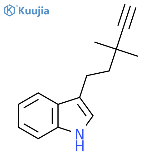 3-(3,3-dimethylpent-4-yn-1-yl)-1H-indole structure