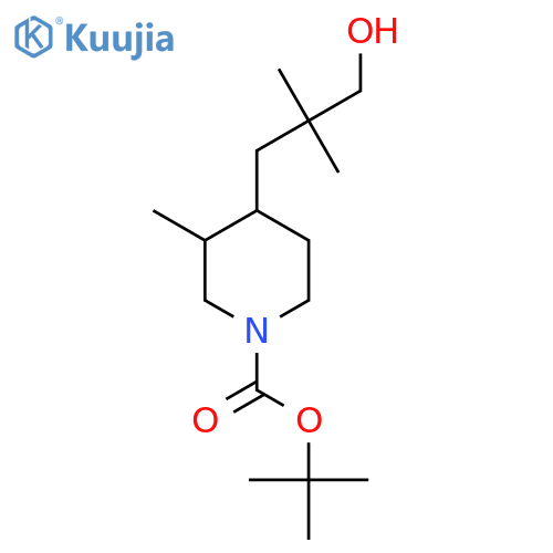 tert-butyl 4-(3-hydroxy-2,2-dimethylpropyl)-3-methylpiperidine-1-carboxylate structure