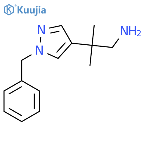 2-(1-benzyl-1H-pyrazol-4-yl)-2-methylpropan-1-amine structure