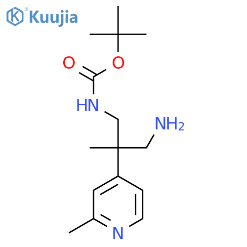 tert-butyl N-3-amino-2-methyl-2-(2-methylpyridin-4-yl)propylcarbamate structure