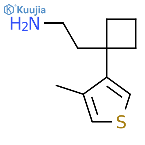 2-1-(4-methylthiophen-3-yl)cyclobutylethan-1-amine structure
