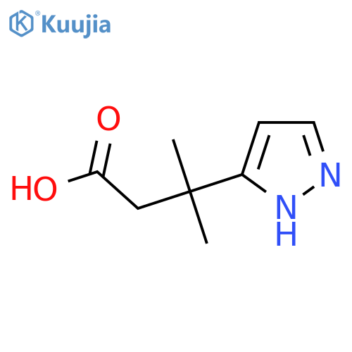 3-methyl-3-(1H-pyrazol-3-yl)butanoic acid structure