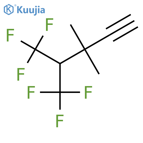 5,5,5-trifluoro-3,3-dimethyl-4-(trifluoromethyl)pent-1-yne structure