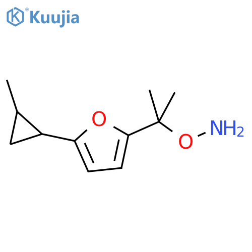 O-{2-5-(2-methylcyclopropyl)furan-2-ylpropan-2-yl}hydroxylamine structure