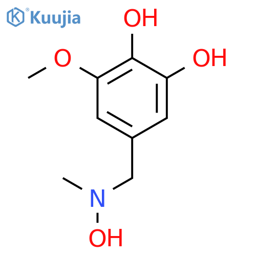 5-{hydroxy(methyl)aminomethyl}-3-methoxybenzene-1,2-diol structure