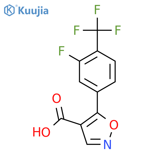 5-3-fluoro-4-(trifluoromethyl)phenyl-1,2-oxazole-4-carboxylic acid structure