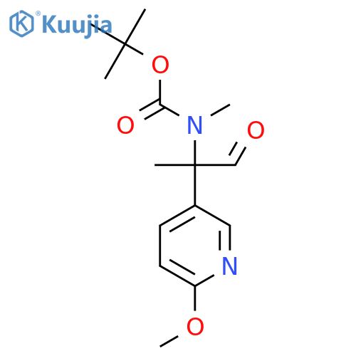 tert-butyl N-2-(6-methoxypyridin-3-yl)-1-oxopropan-2-yl-N-methylcarbamate structure