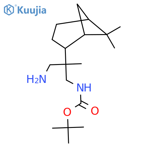 tert-butyl N-(3-amino-2-{6,6-dimethylbicyclo3.1.1heptan-2-yl}-2-methylpropyl)carbamate structure