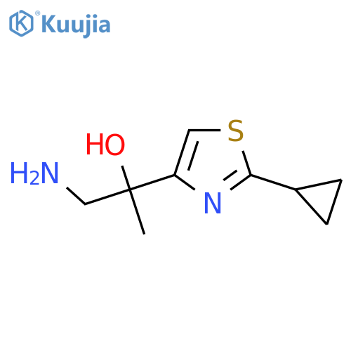 1-amino-2-(2-cyclopropyl-1,3-thiazol-4-yl)propan-2-ol structure