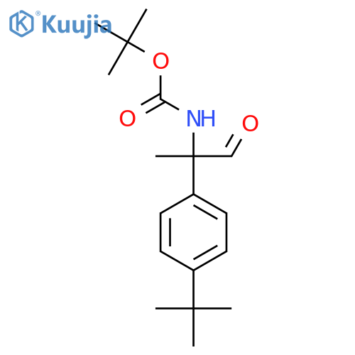 tert-butyl N-2-(4-tert-butylphenyl)-1-oxopropan-2-ylcarbamate structure