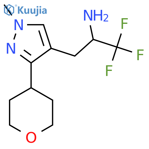 1,1,1-trifluoro-3-1-methyl-3-(oxan-4-yl)-1H-pyrazol-4-ylpropan-2-amine structure