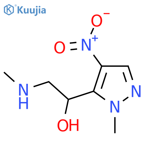1-(1-methyl-4-nitro-1H-pyrazol-5-yl)-2-(methylamino)ethan-1-ol structure