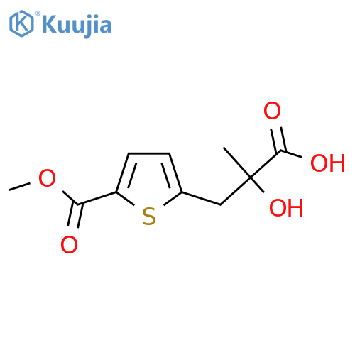 2-hydroxy-3-5-(methoxycarbonyl)thiophen-2-yl-2-methylpropanoic acid structure