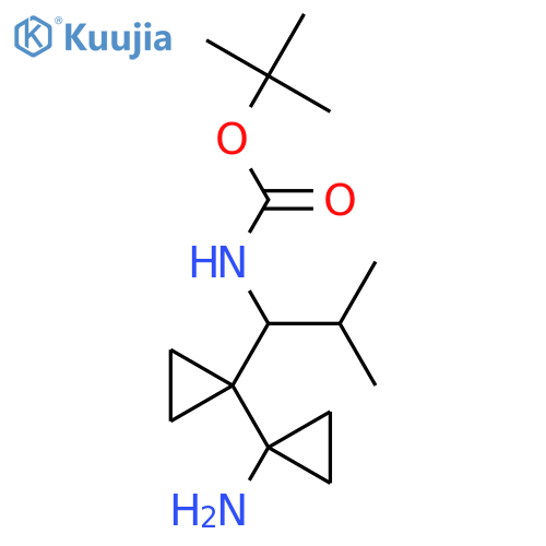 tert-butyl N-{1-1-(1-aminocyclopropyl)cyclopropyl-2-methylpropyl}carbamate structure