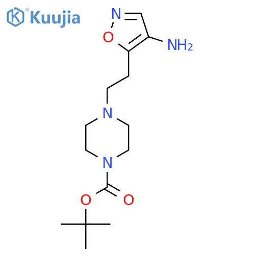 tert-butyl 4-2-(4-amino-1,2-oxazol-5-yl)ethylpiperazine-1-carboxylate structure