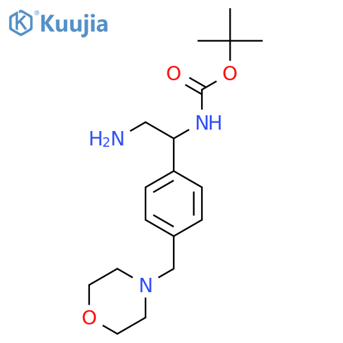 tert-butyl N-(2-amino-1-{4-(morpholin-4-yl)methylphenyl}ethyl)carbamate structure