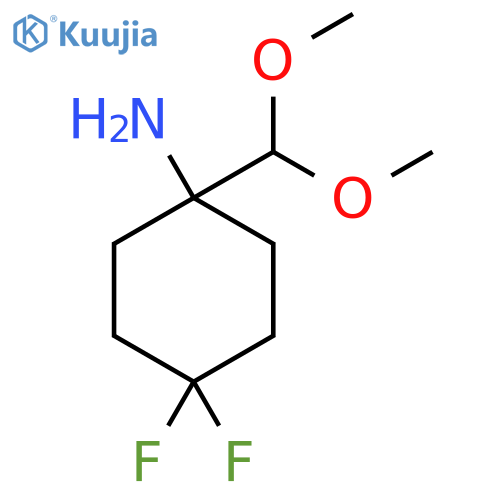 1-(dimethoxymethyl)-4,4-difluorocyclohexan-1-amine structure