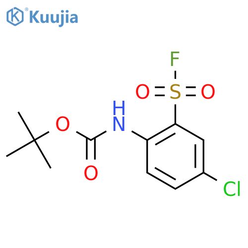 tert-butyl N-4-chloro-2-(fluorosulfonyl)phenylcarbamate structure