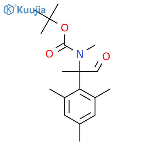 tert-butyl N-methyl-N-[1-oxo-2-(2,4,6-trimethylphenyl)propan-2-yl]carbamate structure