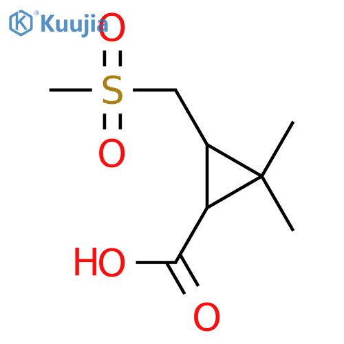 3-(methanesulfonylmethyl)-2,2-dimethylcyclopropane-1-carboxylic acid structure